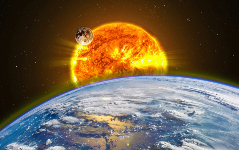 Die Entfernung zwischen Sonne und Erde ist ca. 150 Millionen Kilometer