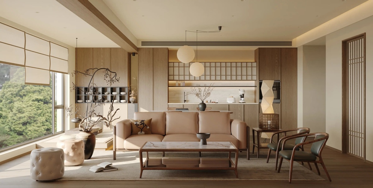 natürliche Materialien im Wabi Sabi Wohnraum