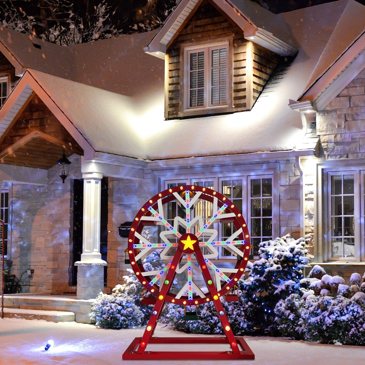 bescheidene Weihnachtsdeko draußen