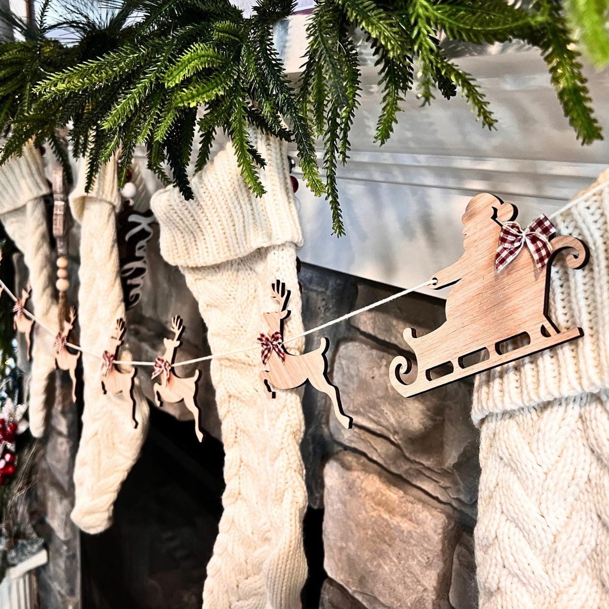 Weihnachtsdeko für den Kamin selber machen 