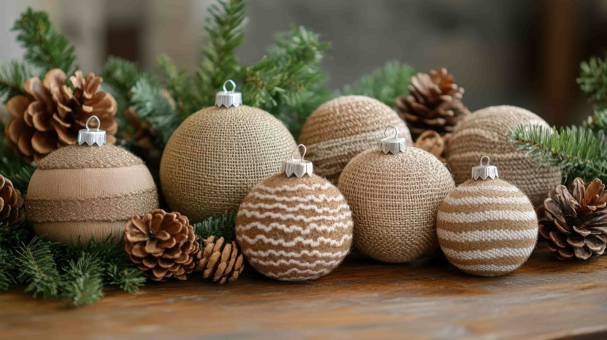 schöne Deko zu Weihnachten selber machen - Kugeln mit Wolle bedeckt 