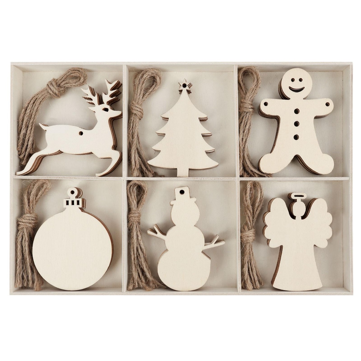 schöne Weihnachtsdeko - Holzkasten mit Figuren 