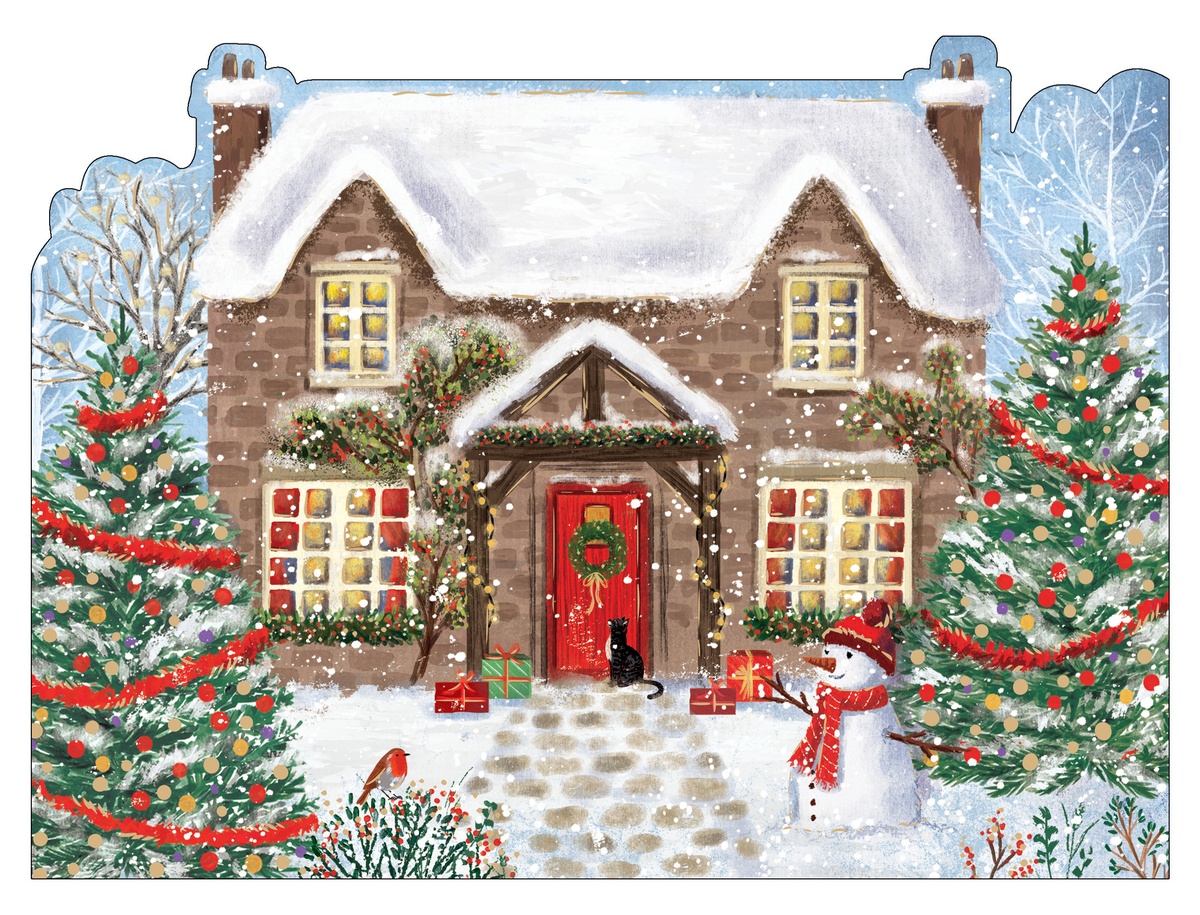 liebe Weihnachtsgrüße auf einer traditionell aussehenden Karte schicken