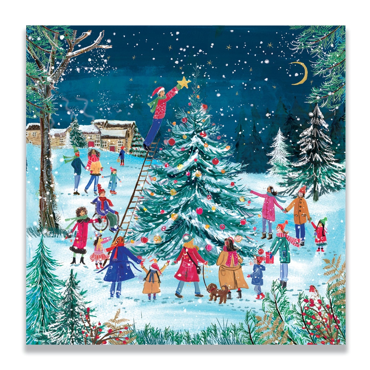 traditionelle Weihnachtskarte mit lieben Grüßen