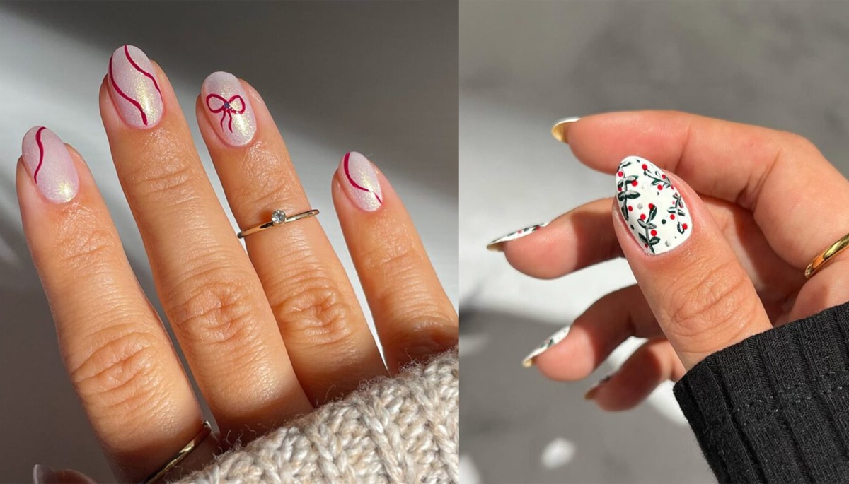 Nail Art auf Weihnachtsnägeln 