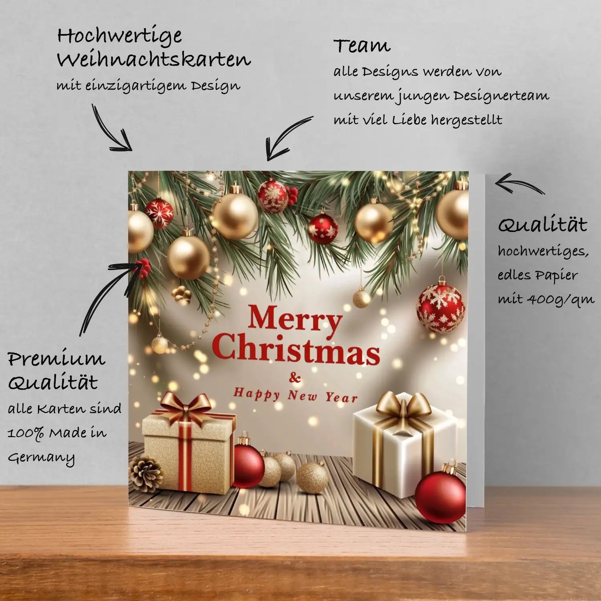 Firmenkarte mit lieben Weihnachtsgrüßen für Kunden 