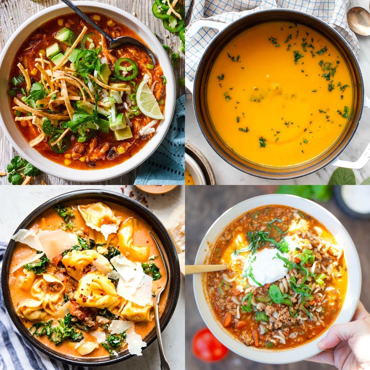 vier Rezeptideen für warme Wintersuppen