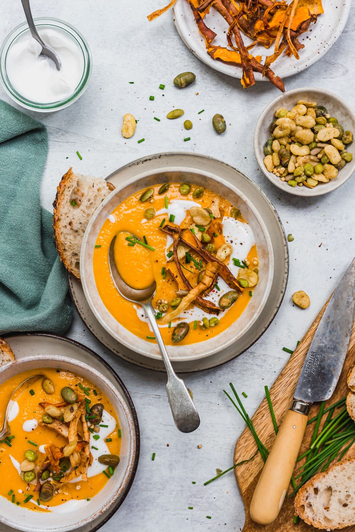 Kürbissuppe mit Bohnen für die kalten Tage