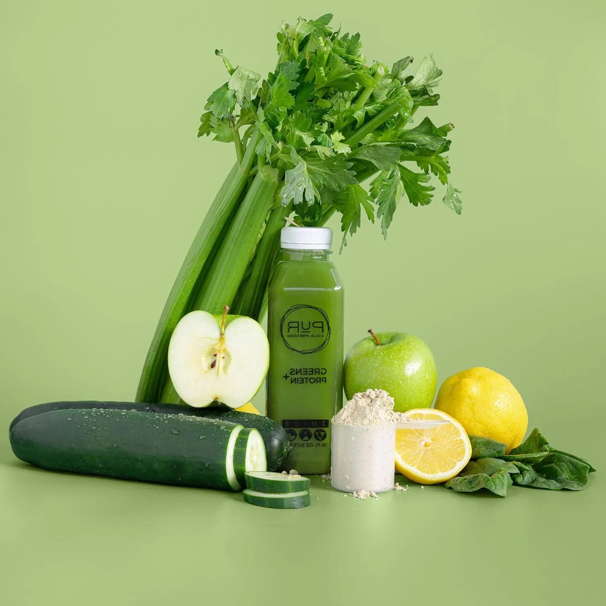 Saftfasten - Gurkensaft mit grünem Apfel, Sellerie und Zitrone